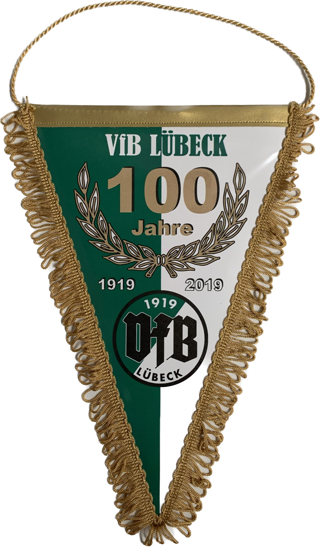 Schmuckwimpel Jubiläum 3 eckig 17x28 cm mit Kordel