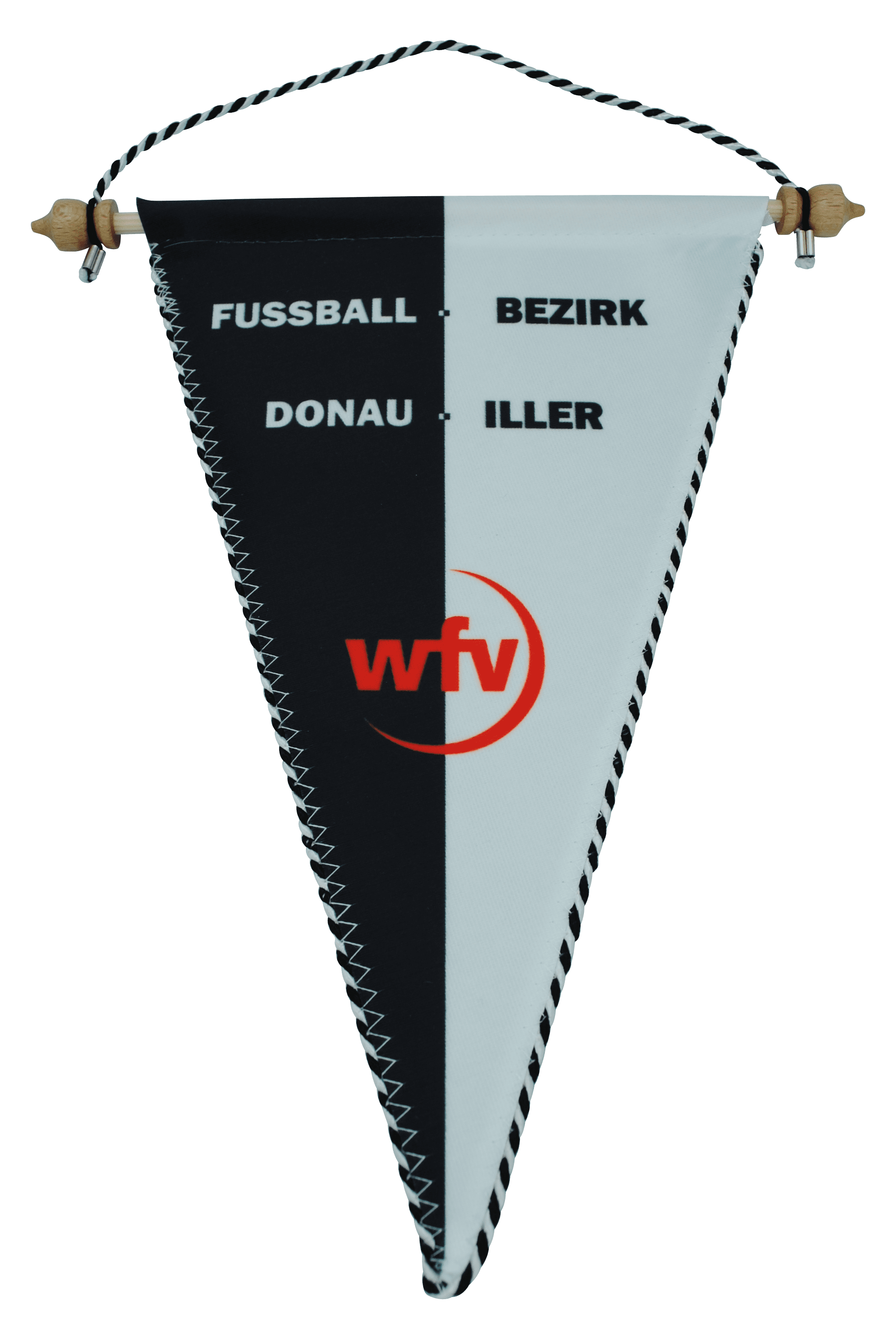 Ligawimpel Stoff 3 eckig 28x38 cm mit Kordel